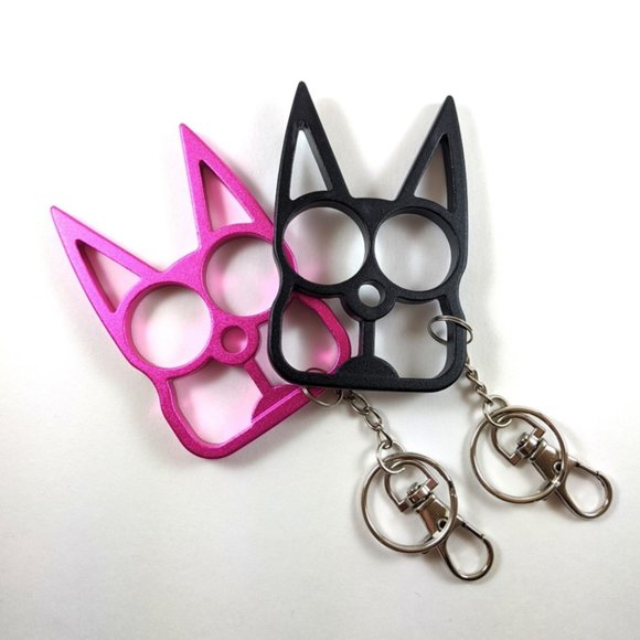 Cat Knuckle Keychain - 2 Pack Self Defense Ring (4 color combos) - Picture 2 of 5